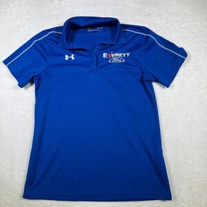 Under Armour Everett‎ Ford Polo Shirt WomensSmall Blue Heatgear Short Sleeve